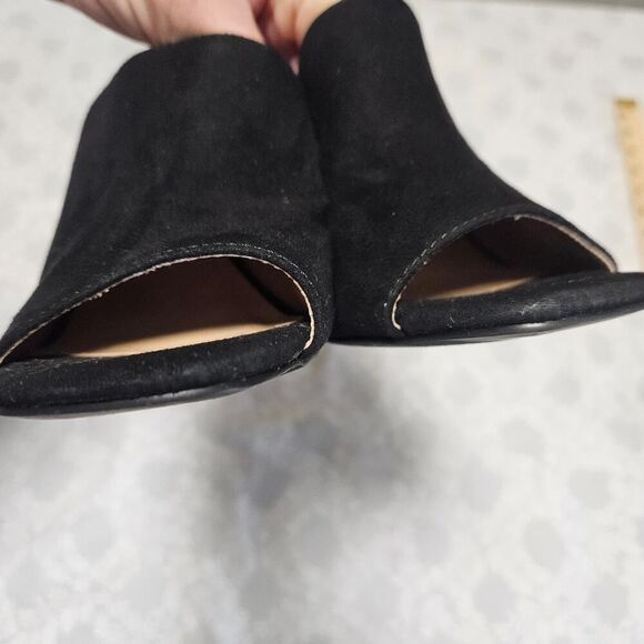 Madden Girl Slip On Mule Sandal Size 6 Black Chunky Heel - Picture 7 of 12